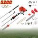 52 Cc 5 In 1 Petrol Strimmer Brush Cutter, Hedge Trimmer Chainsaw 2-stroke
