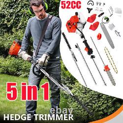 52 CC Hedge Trimmer Multi 5 in 1 Tool Petrol Strimmer BrushCutter Garden Chainsa