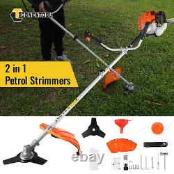 52cc 2.5kw 2-Stroke Engine 2-in-1 Petrol Trimmer Brush Cutter Garden Grass Line