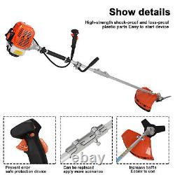 52cc 2-Stroke Grass String Trimmer Straight Shaft Brush Cutter Gas Weed Eater