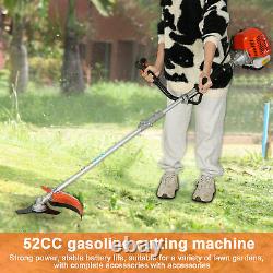 52cc 2-Stroke Grass String Trimmer Straight Shaft Brush Cutter Gas Weed Eater