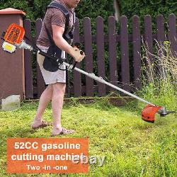 52cc 2-Stroke Grass String Trimmer Straight Shaft Brush Cutter Gas Weed Eater