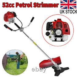 52cc 2-Stroke Petrol Brush Cutter Grass Line Trimmer Strimmer 2 in 1 Garden Tool