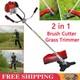 52cc 2-stroke Petrol Brush Cutter Grass Line Trimmer Strimmer 2 In 1 Garden Tool