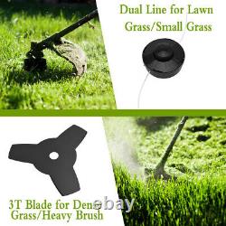 52cc 2-Stroke Petrol Brush Cutter Grass Line Trimmer Strimmer 2 in 1 Garden Tool