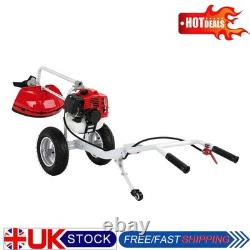 52cc 2-Stroke Petrol Wheeled Brush Cutter & Grass Trimmer 2.2kW Split Red