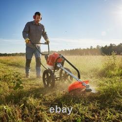52cc 2-Stroke Petrol Wheeled Brush Cutter & Grass Trimmer Split Shaft 7500rpm