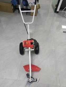 52cc 2-Stroke Wheeled Petrol Brush Cutter Strimmer Grass Weed Trimmer Cutter