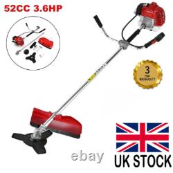 52cc 2 in1 Grass Strimmer Brush Cutter Petrol Home Garden Yard Hedge Trimmer UK