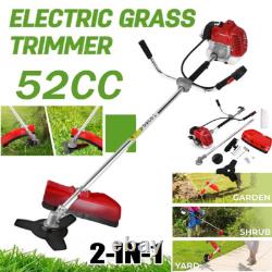 52cc 2 in1 Petrol Grass Strimmer Trimmer Brush Cutter Multi Garden Tool