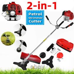 52cc 2 in 1 Petrol Strimmer grass line trimmer weed Brush Cutter Garden Tool UK
