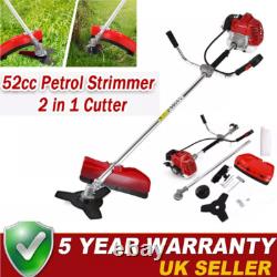 52cc 2in1 Petrol Grass Strimmer Trimmer Brush Cutter Garden Tool 5 YEAR WARRANTY