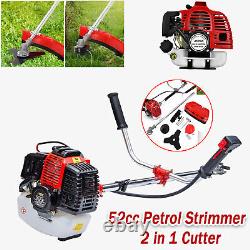 52cc 2in1 Petrol Grass Strimmer Trimmer Brush Cutter Garden Tool 5 YEAR WARRANTY