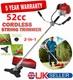 52cc 2in1 Petrol Strimmer Grass Line Trimmer Weed Brush Cutter Garden Tool Uk