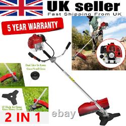 52cc 2in1 Petrol Strimmer grass line trimmer weed Brush Cutter Garden Tool UK