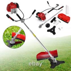52cc 2in1 Petrol Strimmer grass line trimmer weed Brush Cutter Garden Tool UK