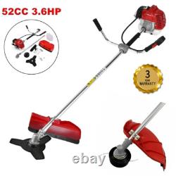 52cc 2in1 Petrol Strimmer grass line trimmer weed Brush Cutter Garden Tool UK