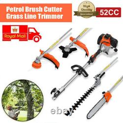 52cc 4 in1 Garden Multi Tool Brush Cutter Grass Strimmer Chainsaw Hedge Trimmer