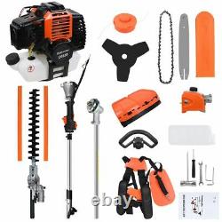 52cc 4 in1 Hedge Trimmer Multi Tool Petrol Strimmer Brush Cutter Garden Chainsaw