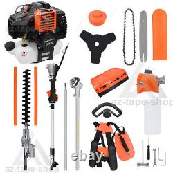 52cc 4-in-1 Hedge Trimmer Tool Petrol Strimmer Brush Cutter Garden Chainsaw Kit