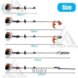 52cc 4-in-1 Hedge Trimmer Tool Petrol Strimmer Brush Cutter Garden Chainsaw Kit