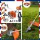 52cc 4in1 Petrol Garden Strimmer Brushcutter / Weed & Moss Wire Brush For Garden