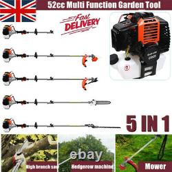 52cc 5 in1 Garden Multi Tool Petrol Strimmer Brush Cutter Grass Trimmer Chainsaw