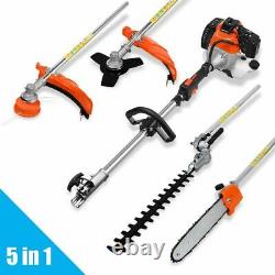 52cc 5 in1 Grass Trimmer Multi Tool Petrol Strimmer Brush Cutter Garden Chainsaw