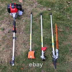 52cc 5 in 1 Garden Multi Tool Strimmer Petrol Hedge Trimmer Chainsaw Brushcutter