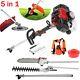 52cc 5 In 1 Hedge Trimmer Multi Tool Petrol Strimmer Brushcutter Garden Chainsaw