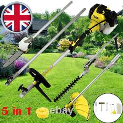 52cc 5 in 1 Hedge Trimmer Multi Tool Petrol Strimmer BrushCutter Garden Chainsaw