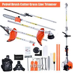 52cc 5 in 1 Hedge Trimmer Multi Tool Petrol Strimmer Brushcutter Garden Chainsaw