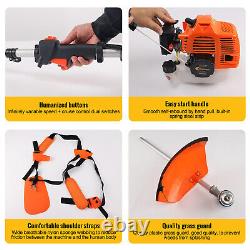 52cc 5-in-1 Hedge Trimmer Tool Petrol Strimmer Brush Cutter Garden Chainsaw Tool
