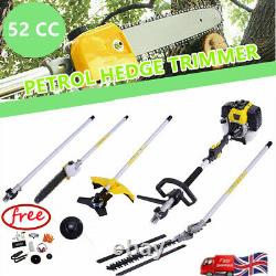 52cc 5-in-1 Long Reach Petrol Brush Cutter Trimmer Multi Functional Garden Tool