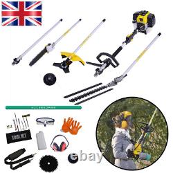 52cc 5-in-1 Long Reach Petrol Brush Cutter Trimmer Multi Functional Garden Tool