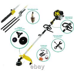 52cc 5-in-1 Long Reach Petrol Brush Cutter Trimmer Multi Functional Garden Tool