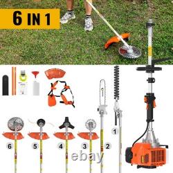 52cc 6 in1 Petrol Strimmer, Brush Cutter, Hedge Trimmer, Chainsaw, Grass Trimmer