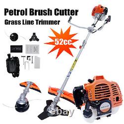 52cc Garden Grass Trimmer 1700W Petrol Brush Cutter Weed Multifunction Tool UK