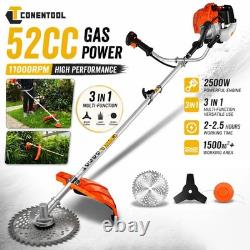 52cc Gas Brush Cutter Compatible with CONENTOOL 3 in 1 Grass Trimmer Tool