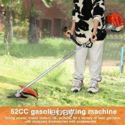 52cc Gas String Trimmer, 2 In 1 Cordless Hedge Trimmer, 2-stroke Brush Cutter