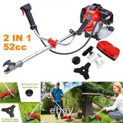 52cc Grass Strimmer Trimmer Brush Cutter 2in1 Petrol Garden 5 Year Warranty