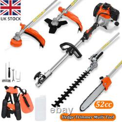 52cc Hedge Trimmer Petrol Multi Tool Grass Strimmer Brush Cutter Chainsaw Pruner