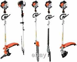 52cc Multi Function 5IN1 Garden Tool Set Brush Cutter Trimmer, Chainsaw, Edger