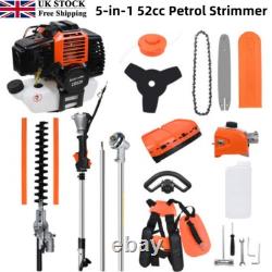52cc Multi Function 5 in 1 Garden Tool Brush Cutter, Grass Trimmer, Chainsaw