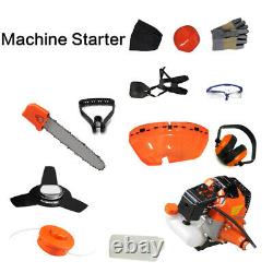 52cc Multi Function 5 in 1 Garden Tool Brush Cutter Grass Trimmer Chainsaw UK