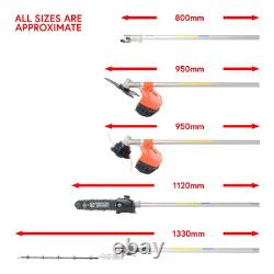 52cc Multi Function 5 in 1 Garden Tool Chainsaw, Hedge Trimmer + Cutting Pack