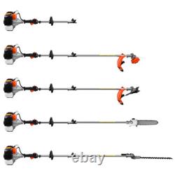 52cc Multitool Hedge Trimmer Tool Petrol Strimmer Brush Cutter Garden Chainsaw