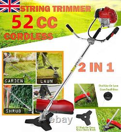 52cc Petrol 2in1 Grass Strimmer Trimmer Brush Cutter Garden Tool 3 YEAR WARRANTY