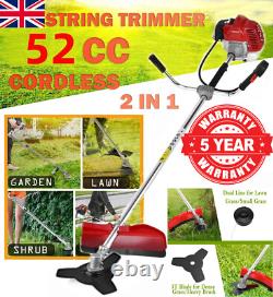 52cc Petrol 2in1 Grass Strimmer Trimmer Brush Cutter Garden Tool 3 YEAR WARRANTY