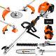 52cc Petrol 5 In 1 Garden Tool Brush Cutter Grass Trimmer Chainsaw Hedge Trimmer